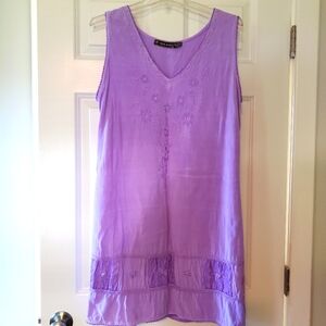 Women's Lilac Embroidered Sundress L